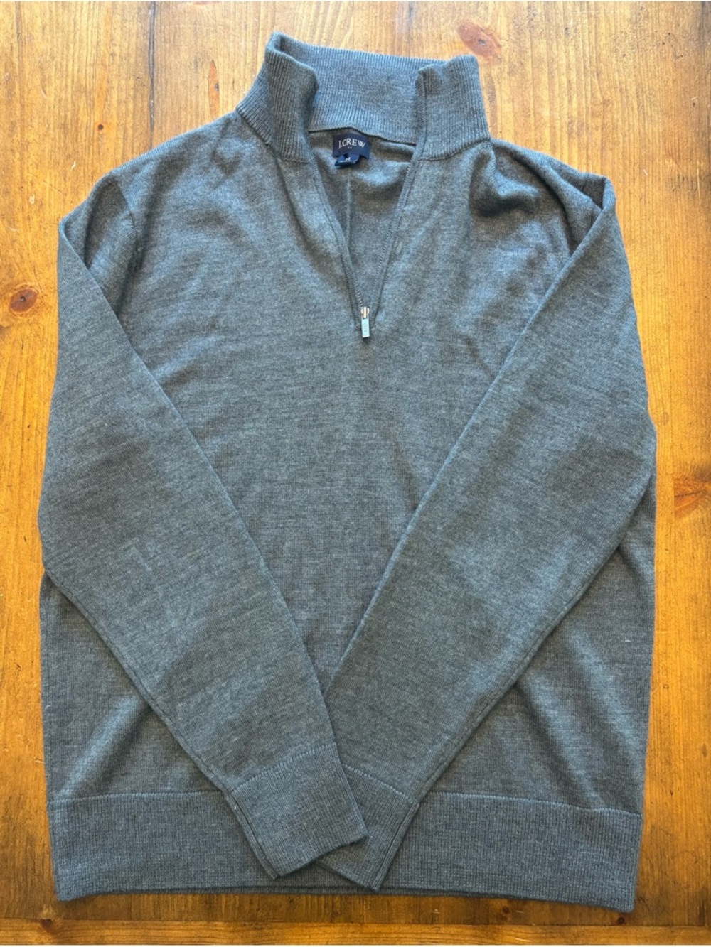 J. Crew Factory Men's Charcoal Zip-Up Sweater